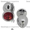 Joya anal de metal SMALL con piedra roja